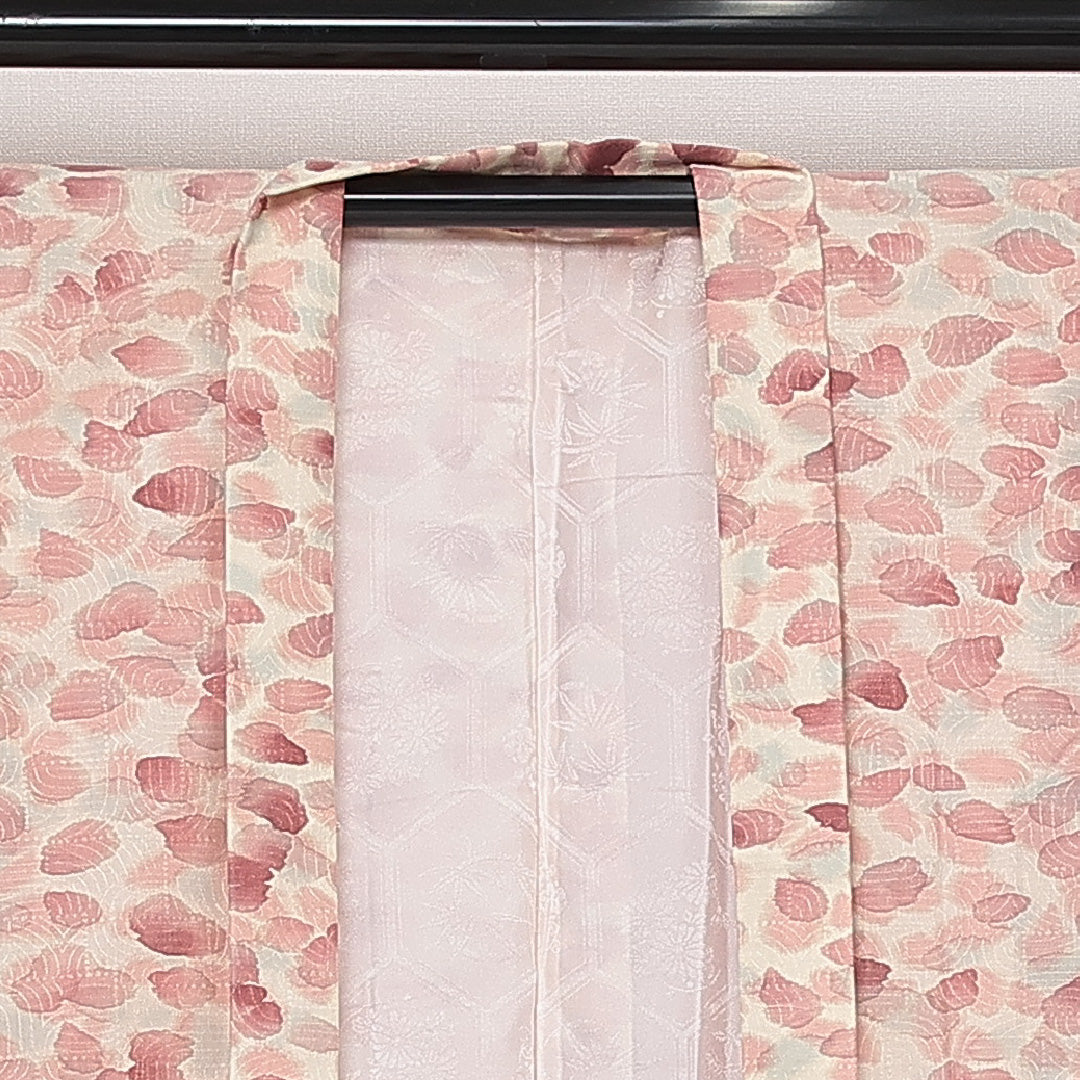 羽織 袷 身丈76cm 裄丈62cm 正絹 Dランク カジュアル Sサイズ 桜 ピンク系 HP 1232-13848