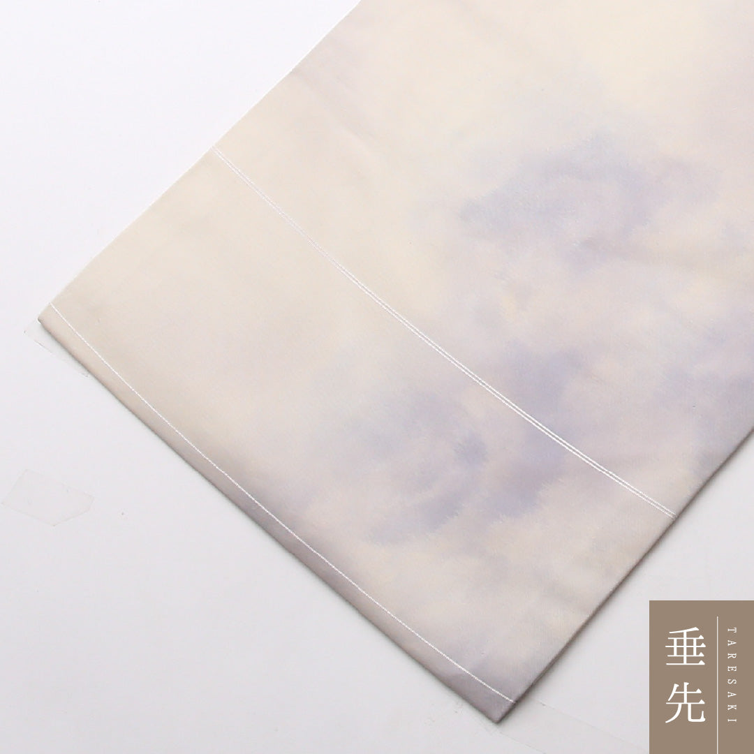 名古屋帯 ポイント柄 帯丈354cm カジュアル Sランク 正絹 引箔 創作 白系 1224-02445