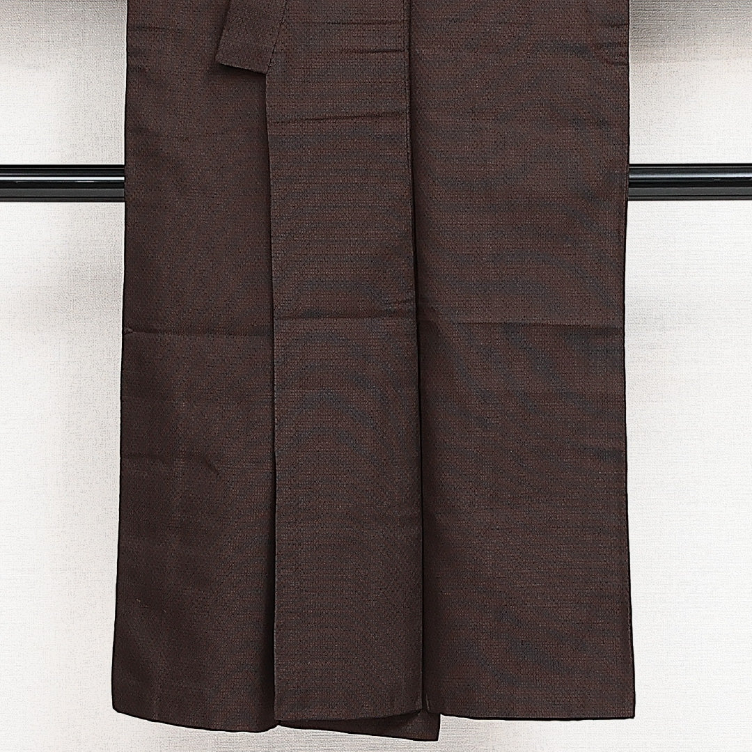 男着物 袷 身丈131cm 裄丈62cm 正絹 Sランク カジュアル 棒衿 XSサイズ 茶系 RP 1224-13998