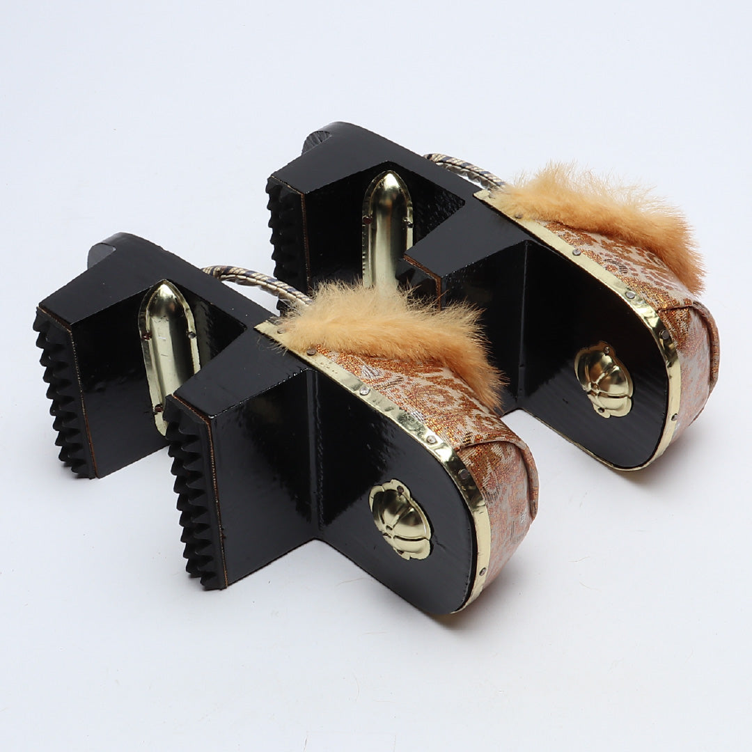 未使用品 下駄 カジュアル S 木製 Aランク 和装小物 黒系 1244-00785