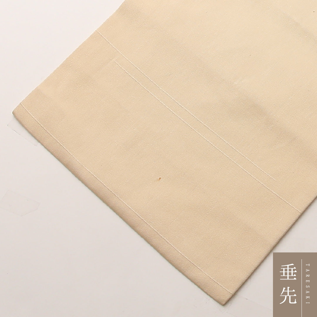 九寸名古屋帯 Cランク 帯丈346cm 正絹 ポイント柄 名古屋仕立て 織り インフォーマル 芙蓉 クリーム系・黄系 RP 1245-02456