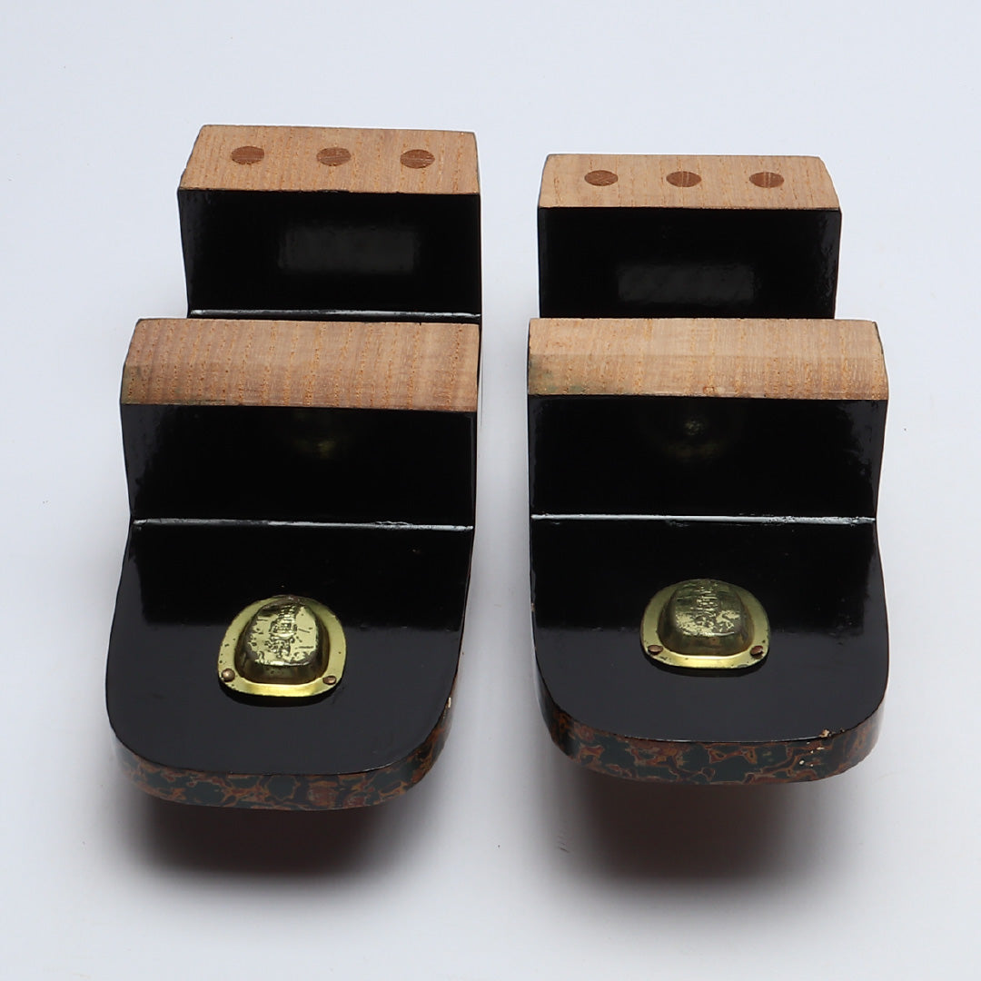 未使用品 下駄 Aランク カジュアル 木製 和装小物 黒系 1244-00741