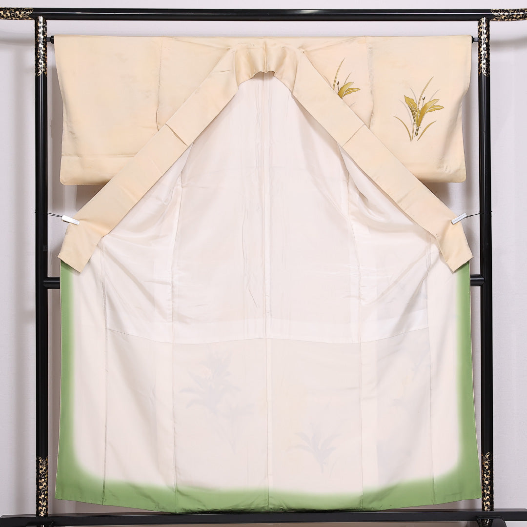 付下げ 袷 身丈156.5cm 裄63.5cm 正絹 彼岸花 ぼかし Cランク 1212-00847