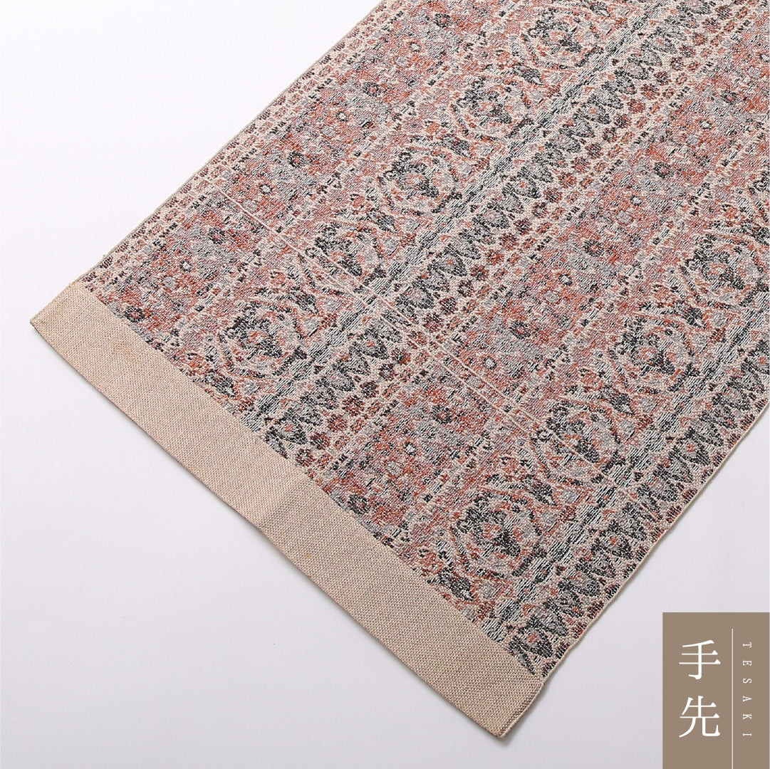 八寸名古屋帯 Aランク 帯丈388cm 正絹 全通 開き仕立て 織り カジュアル 創作柄 ベージュ系 RP 1245-03025