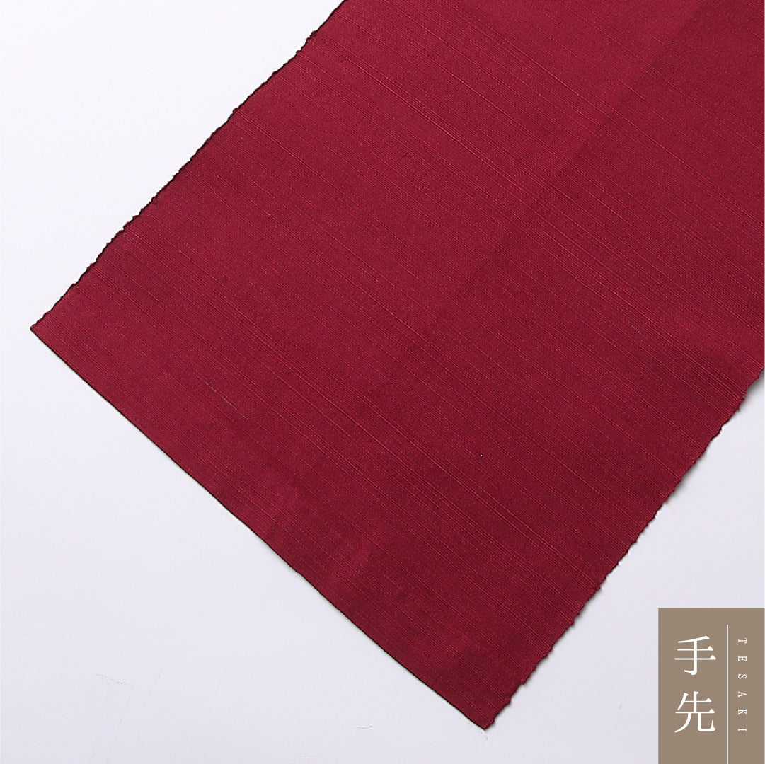 八寸名古屋帯 Sランク 帯丈340cm 正絹 ポイント柄 開き仕立て 織り カジュアル 紬 蝶 赤系 LP 1245-02718