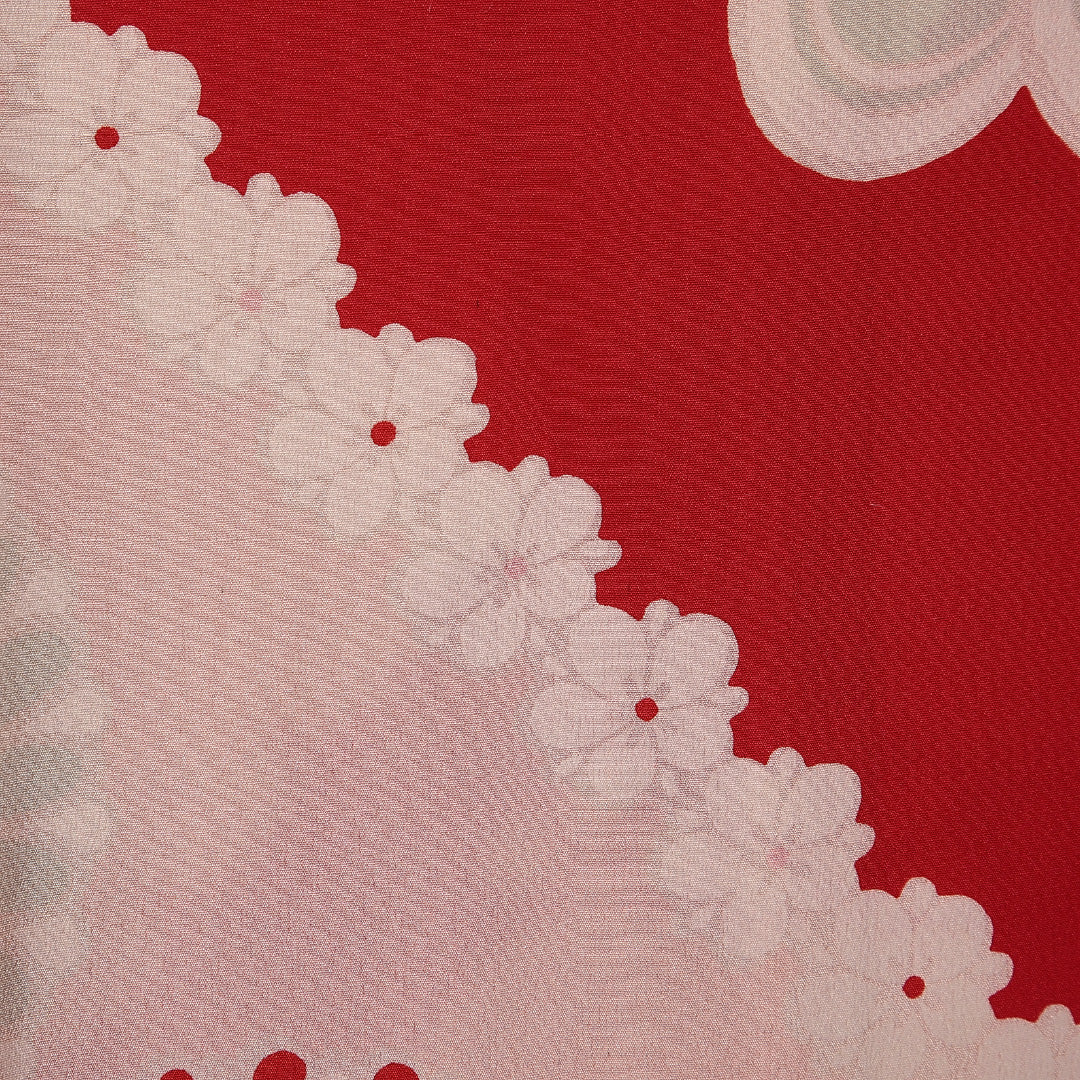 アンティーク 長襦袢 無双袖 身丈123cm 裄丈62cm Aランク 正絹 Sサイズ 吉祥文様 レトロ 大正ロマン ピンク系 1229-14485