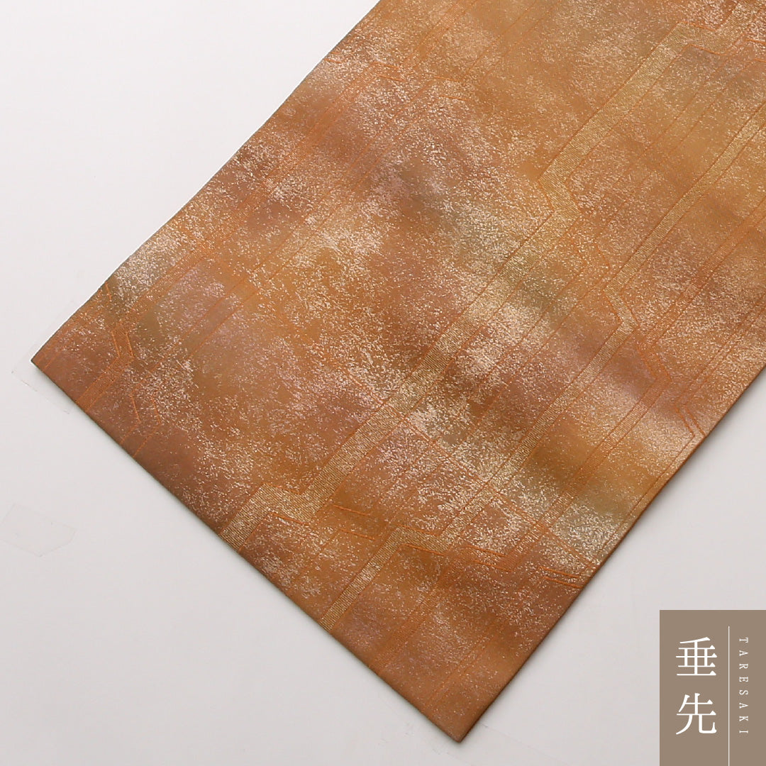 九寸名古屋帯 Sランク 帯丈350cm 正絹 ポイント柄 名古屋仕立て 織り インフォーマル 創作柄 茶系 LP 1245-02412