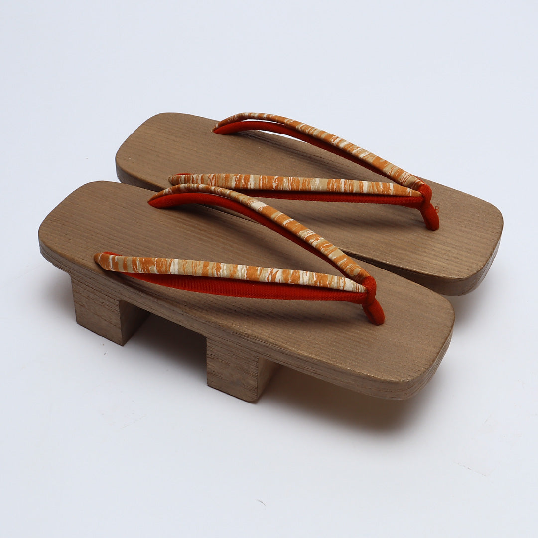 未使用品 夏物 下駄 カジュアル 木製 Sランク 和装小物 茶系 1244-00702