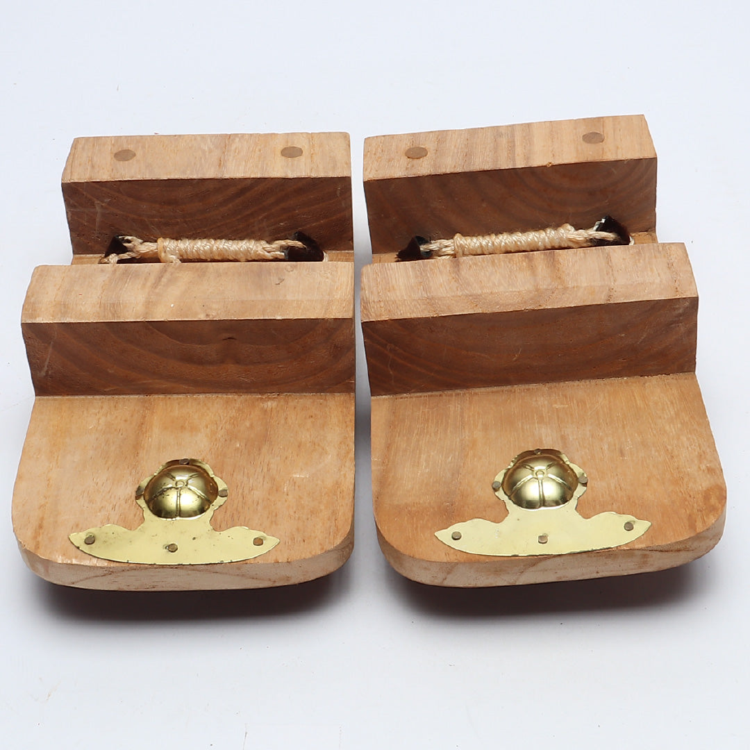 未使用品 下駄 男性用 カジュアル XS 木製 Aランク 和装小物 茶系 1244-00865
