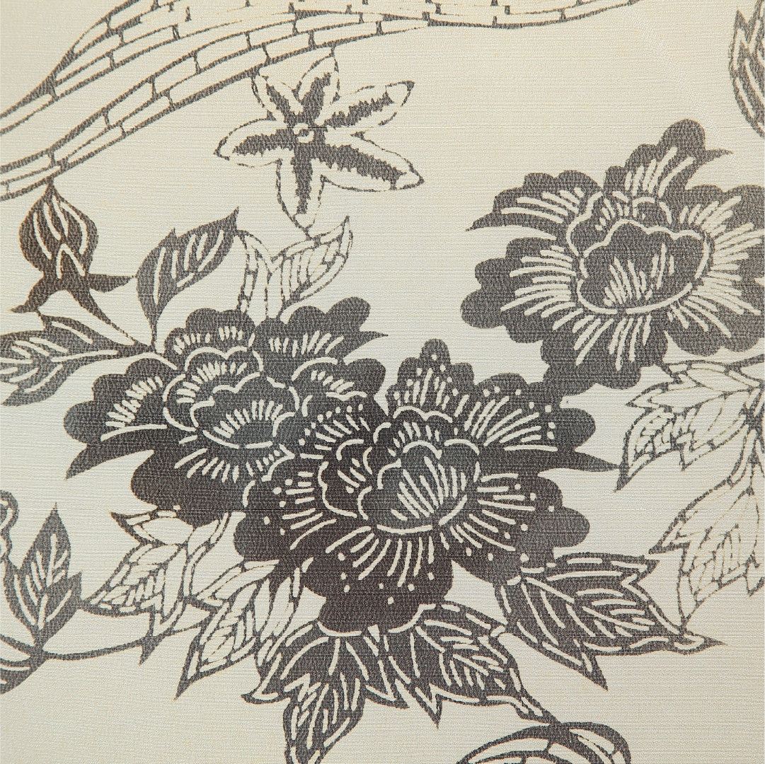 羽織 袷 身丈77cm 裄丈64cm 正絹 Cランク カジュアル Mサイズ 紐あり 菊 クリーム系 LP 1232-12919