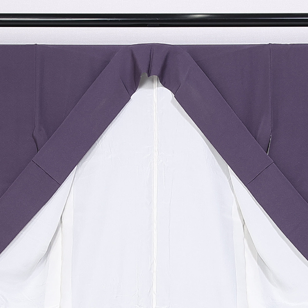 色無地 身丈161cm 裄丈64cm Aランク 袷 三つ紋 正絹 広衿 五三桐 1214-10177