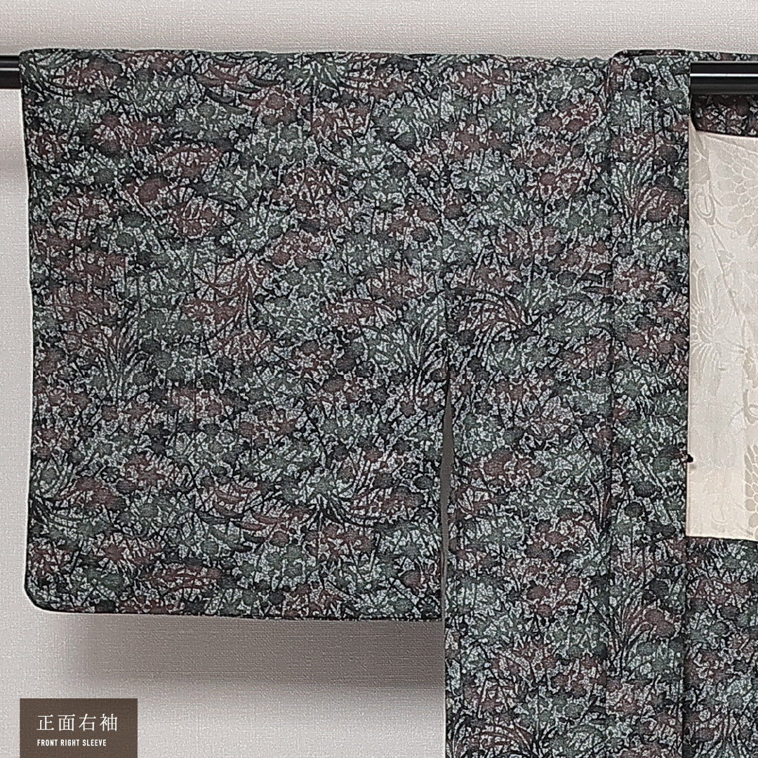 羽織 袷 身丈74cm 裄丈63cm 正絹 Aランク カジュアル Sサイズ 花柄 多色系 HP 1232-13858