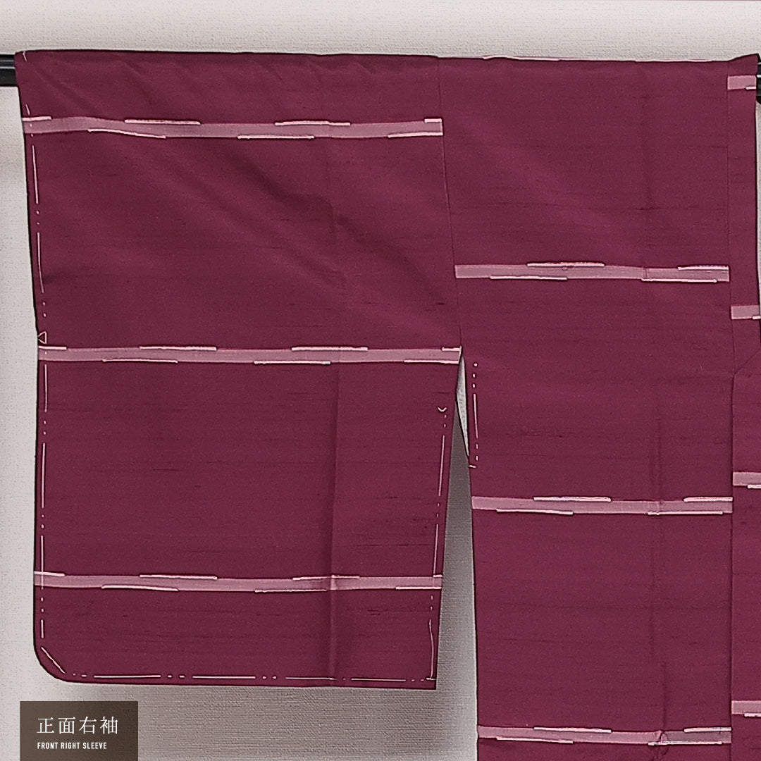 道行コート 袷 身丈89cm 裄丈65cm 正絹 Sランク セミフォーマル Mサイズ ポケットあり 紫系 RP 1237-13946