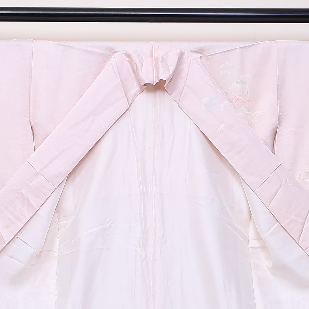 訪問着 袷 身丈164cm 裄64cm 正絹 観世水 鴛鴦 笠松 菊 Aランク 1212-00686