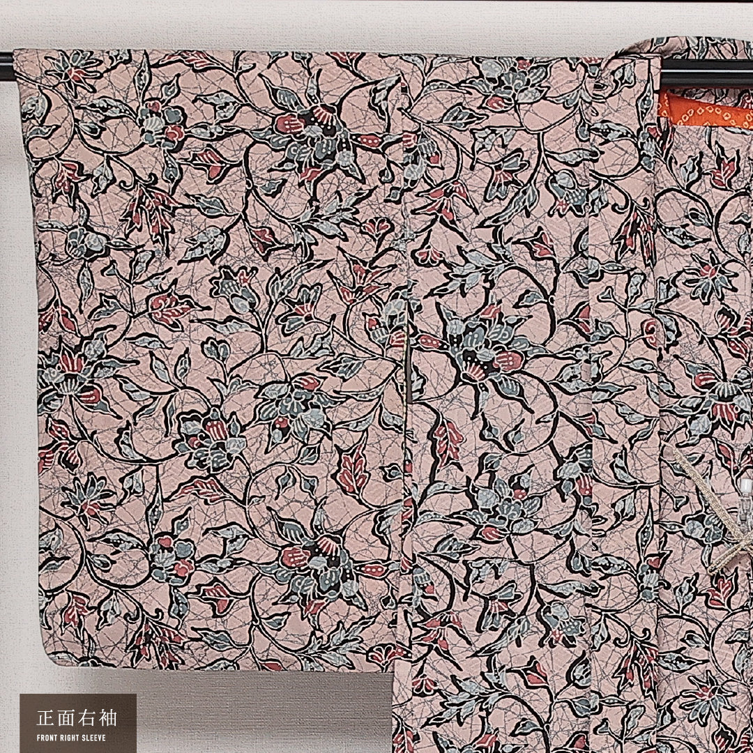 アンティーク 羽織 袷 身丈85cm 裄丈67cm 正絹 Aランク Mサイズ 花柄 紫系 HP 1232-13872