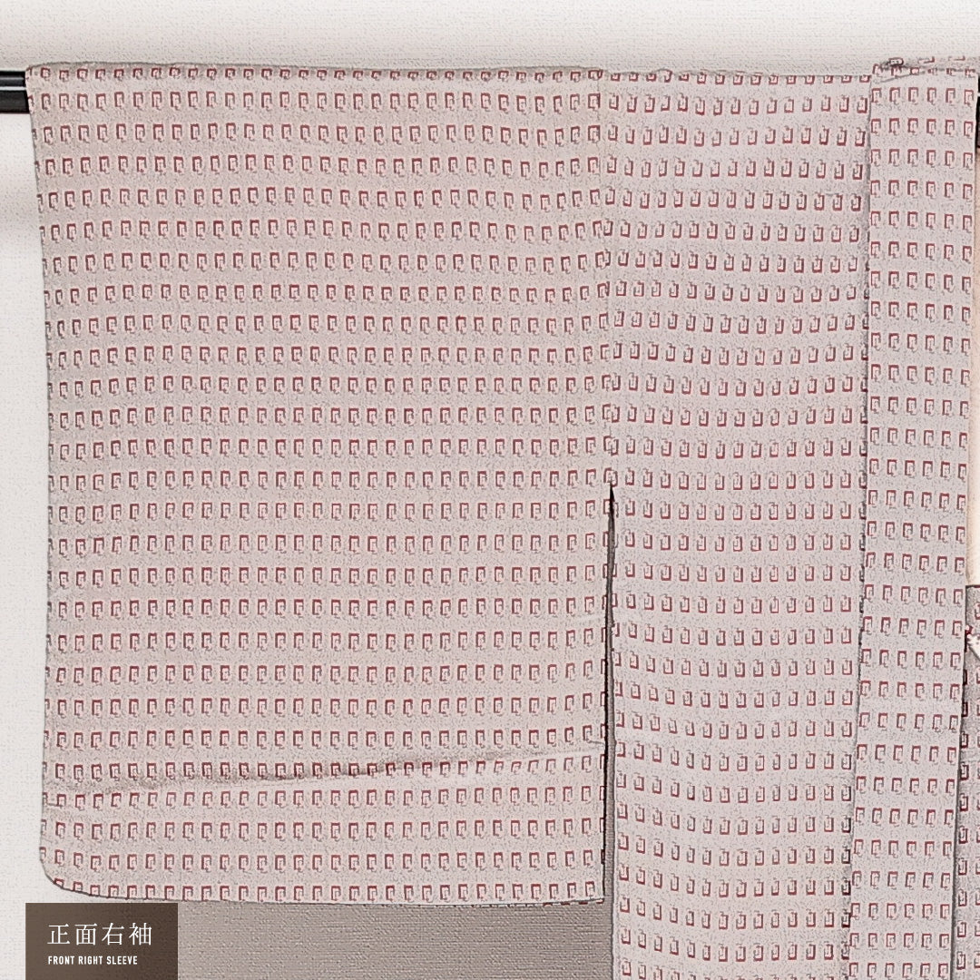 羽織 袷 身丈83cm 裄丈64cm 正絹 Sランク カジュアル Mサイズ 紐あり 創作柄 グレー系 RP 1232-13925