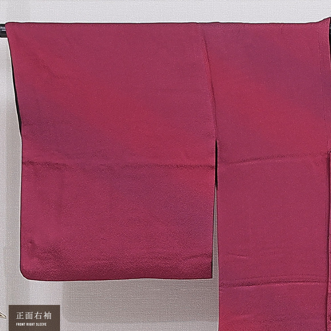 道行コート 袷 身丈86cm 裄丈67cm 正絹 Sランク セミフォーマル Mサイズ ぼかし染 無地 紫系 RP 1237-16142