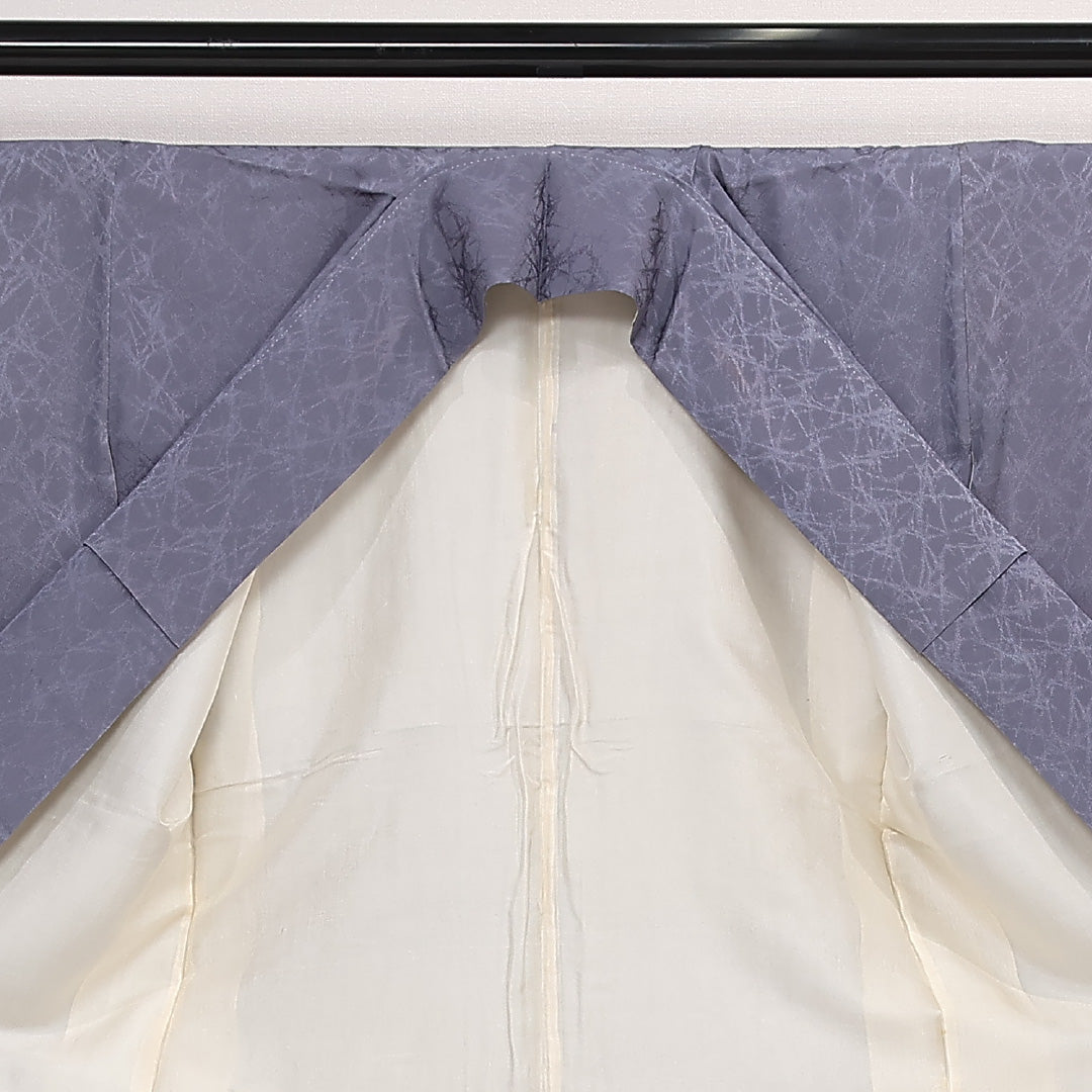 アンティーク 訪問着 袷 身丈150cm 裄丈63cm 正絹 Aランク 一つ紋（丸に違い鷹の羽） 広衿 Sサイズ 創作柄 シック 落ち着き 紫系 M4 1217-13335
