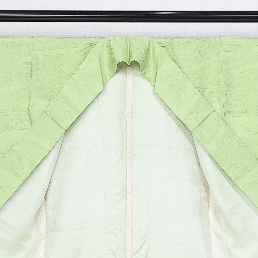 色無地 身丈150cm 裄丈62.5cm 正絹 Sランク 袷 広衿 地紋あり 1214-10339