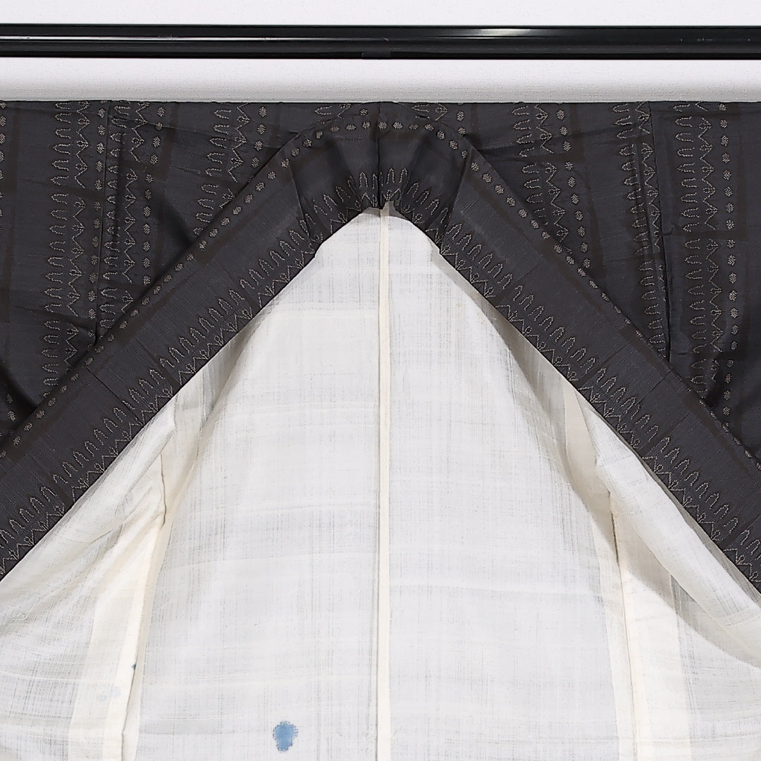 大島紬 袷 身丈157cm 裄62.5cm 正絹 幾何学 モダン 茶系 Aランク 1216-01429
