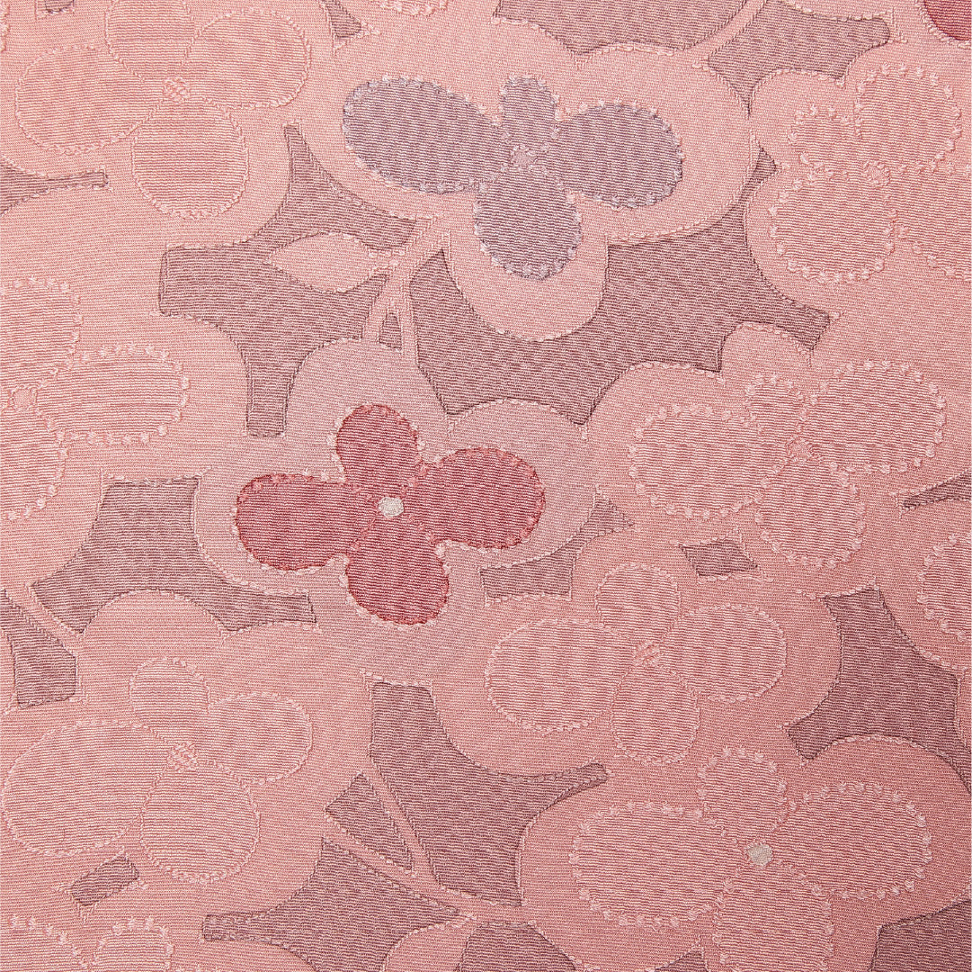 未使用品 羽織 袷 身丈74cm 裄丈67cm 正絹 Nランク 紋意匠 (花柄) カジュアル Mサイズ 織り出し しつけ糸 ピンク系 RP 1232-13769