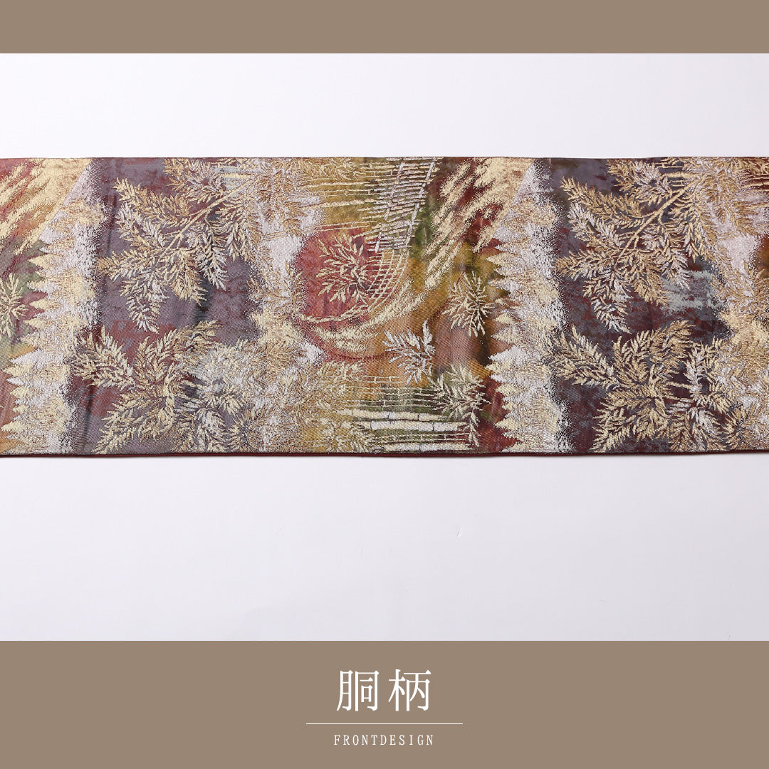 袋帯 帯丈408cm 正絹 六通 セミフォーマル 嵐山 京洛百景 多色系 1243-01508