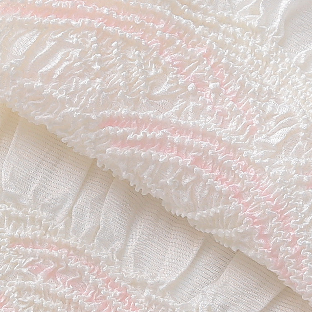 未使用品 夏物 帯締め・帯揚げセット 礼装用 正絹 レース組 夏物 白系 ピンク系 1254-01068