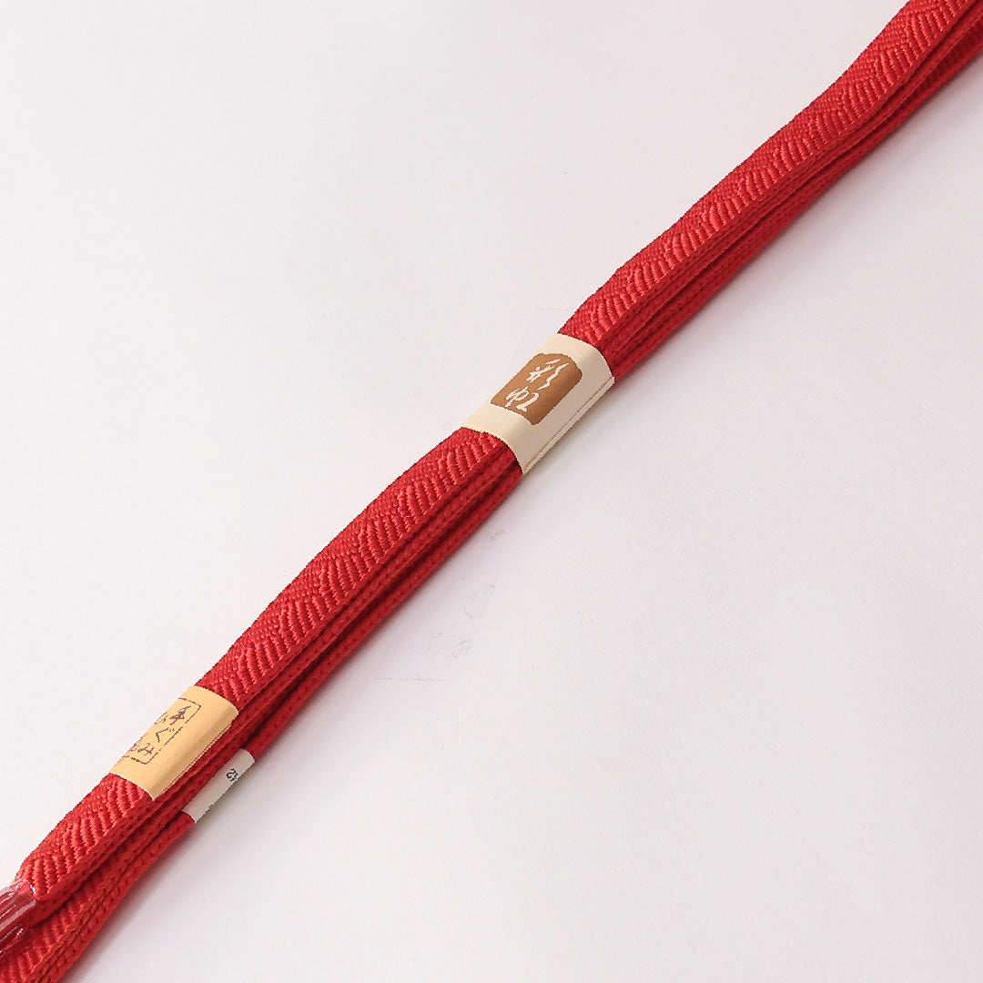 未使用品 帯締め 平組紐 高麗組 正絹 赤系 1251-01806