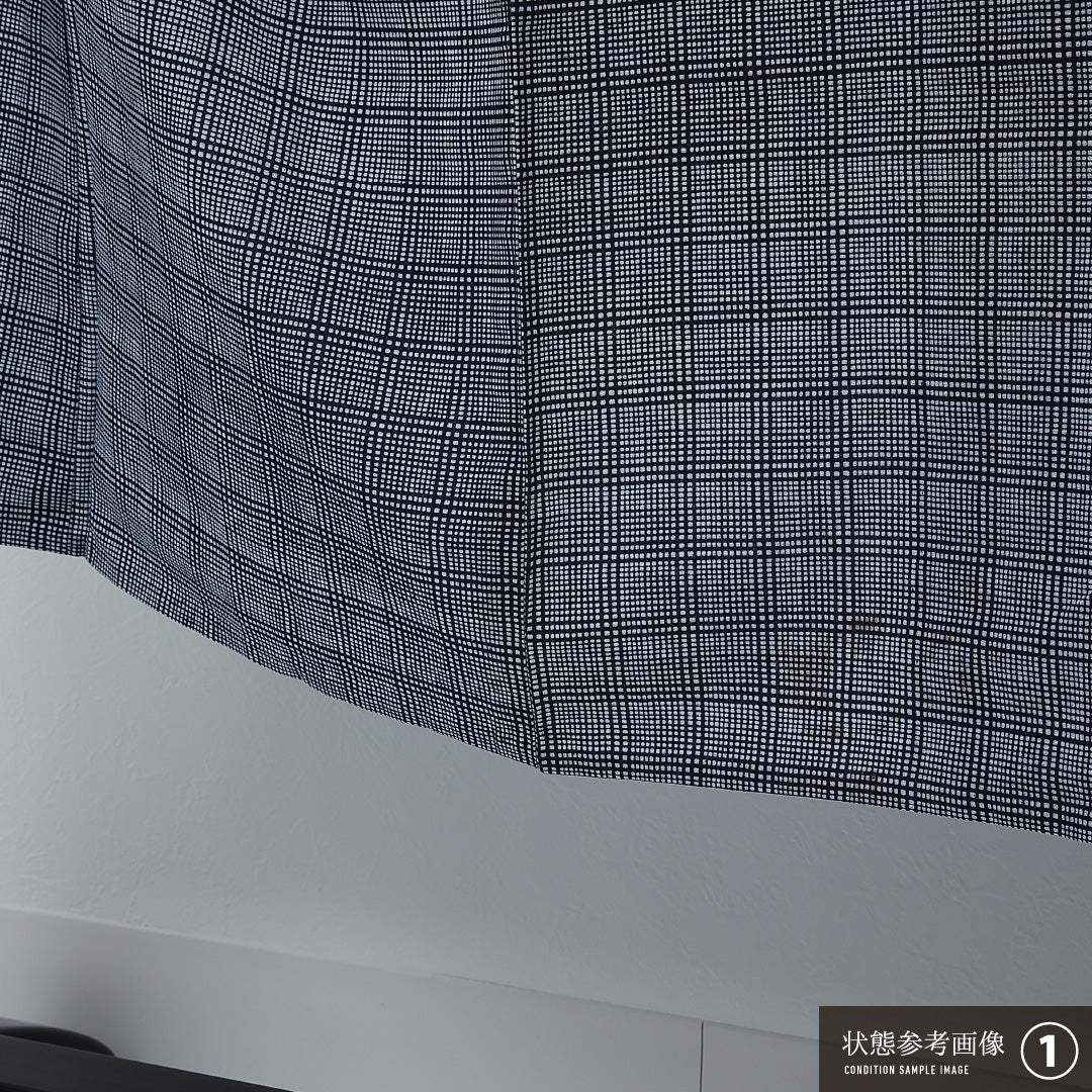 夏物 洗える着物 木綿の浴衣 男性用 身丈134cm 裄丈66cm 木綿 Bランク カジュアル 棒衿 XLサイズ 居敷当て 格子 青系 RP 1226-17257