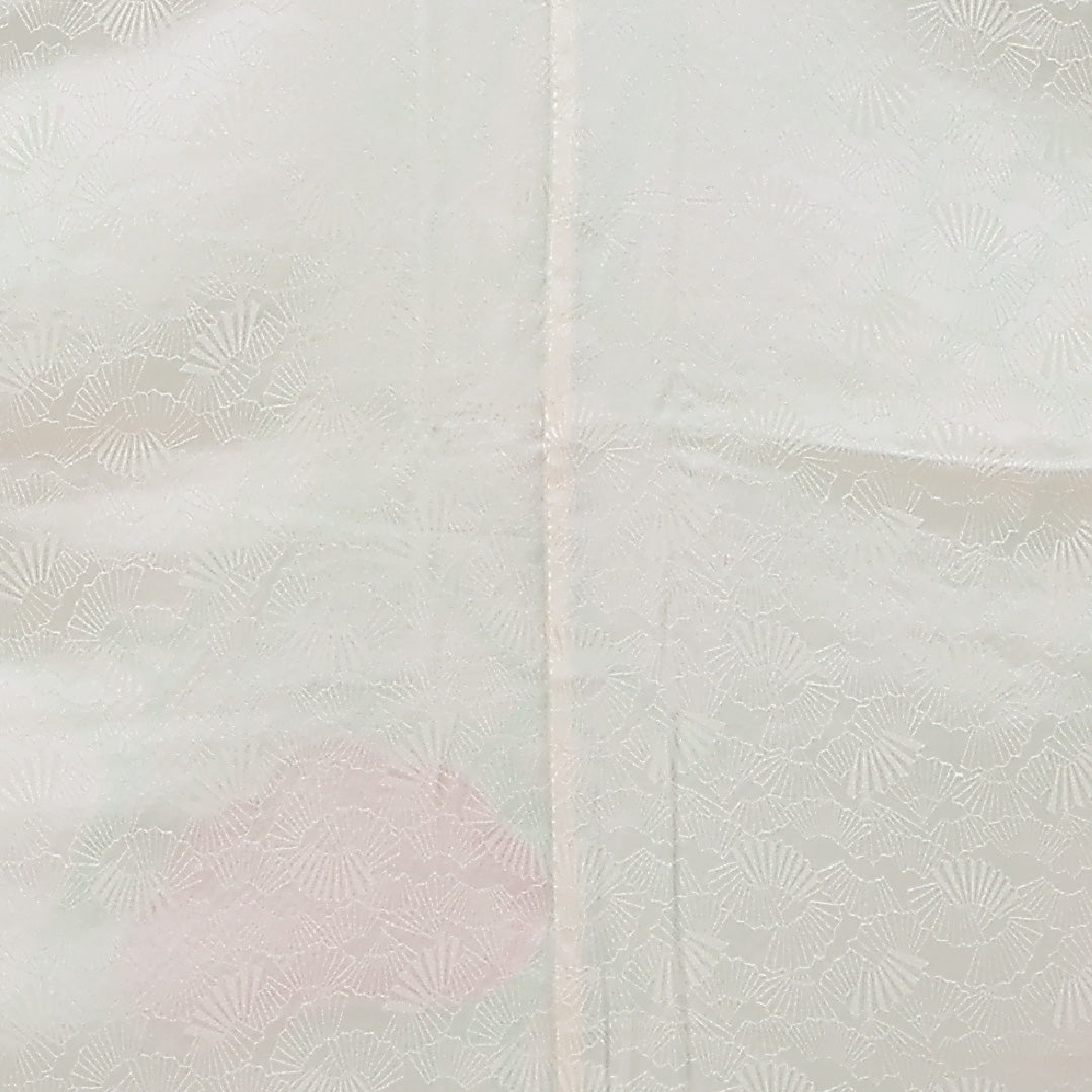 振袖 （総絞り） 身丈161cm 裄丈64cm Sランク 正絹 袷 広衿 L 金駒刺繍 吉祥文様 松 フォーマル 古典的 爽やか クリーム系 1213-F0498