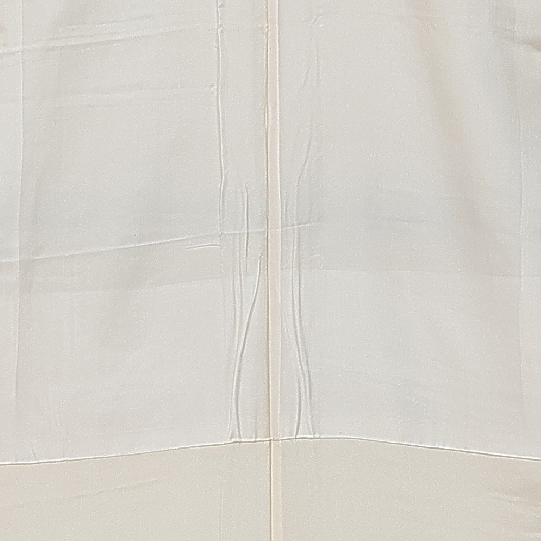 訪問着 袷 身丈161cm 裄丈63cm 正絹 Cランク セミフォーマル 広衿 Lサイズ 金駒刺繍 牡丹 松 クリーム系 LP 1217-14580