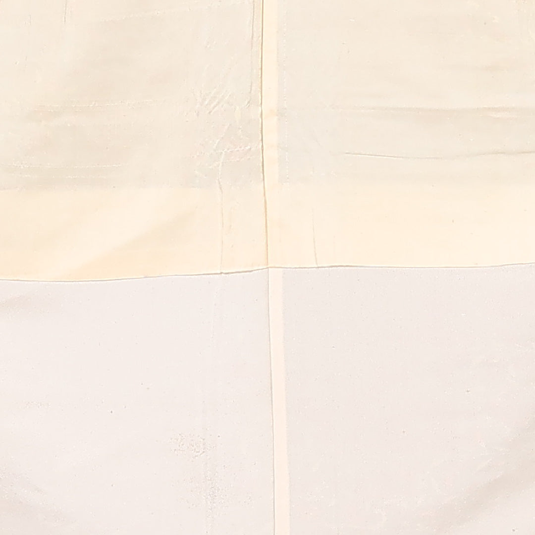 お召 袷 身丈159cm 裄丈63cm Aランク 正絹 バチ衿 Mサイズ インフォーマル しつけ糸 花柄 クリーム系 レトロ 可愛らしい 1265-13147