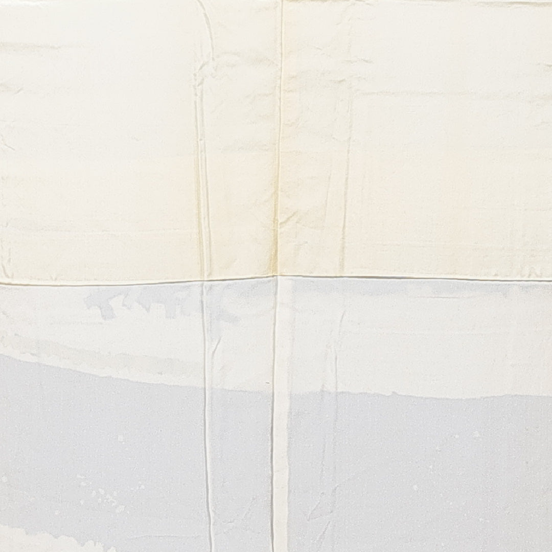 付下げ 袷 身丈162cm 裄丈63cm 正絹 Cランク Lサイズ 広衿 インフォーマル 創作柄 落款 クリーム系 1261-15659