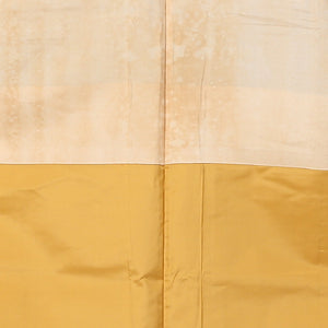 紬 袷 身丈158cm 裄66cm 正絹 黄系 Sランク 格子 1216-00645-2323