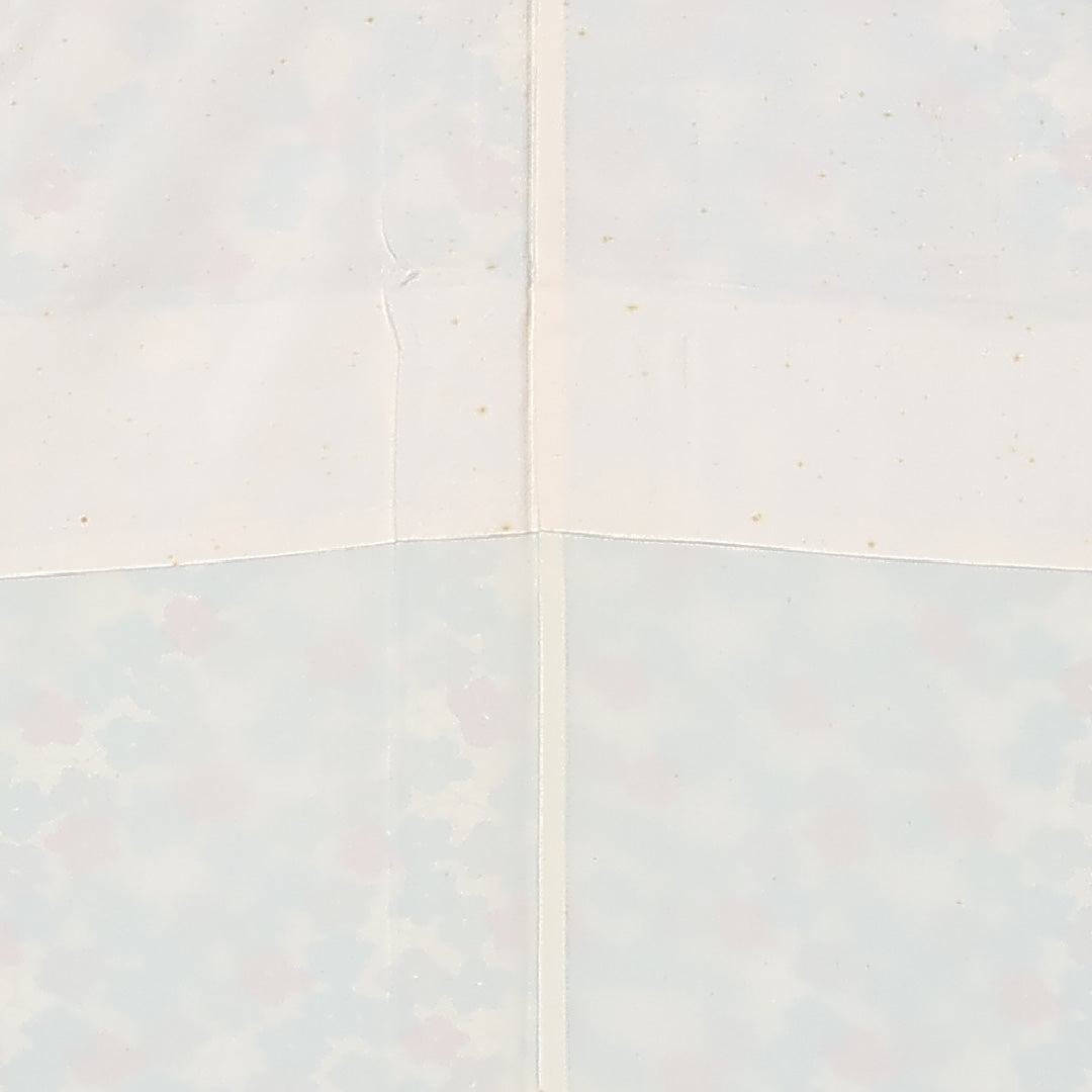 小紋 身丈151cm 裄丈65cm Cランク S 正絹 袷 広衿 花柄 カジュアル ベージュ系 1215-12480