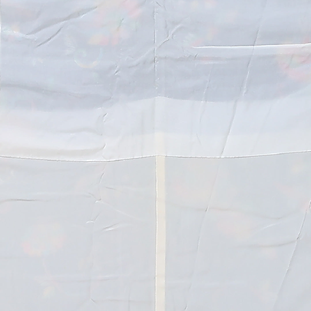 小紋 身丈162cm 裄丈65cm Sランク L 正絹 袷 広衿 菊 牡丹 カジュアル 紺系 1215-12374