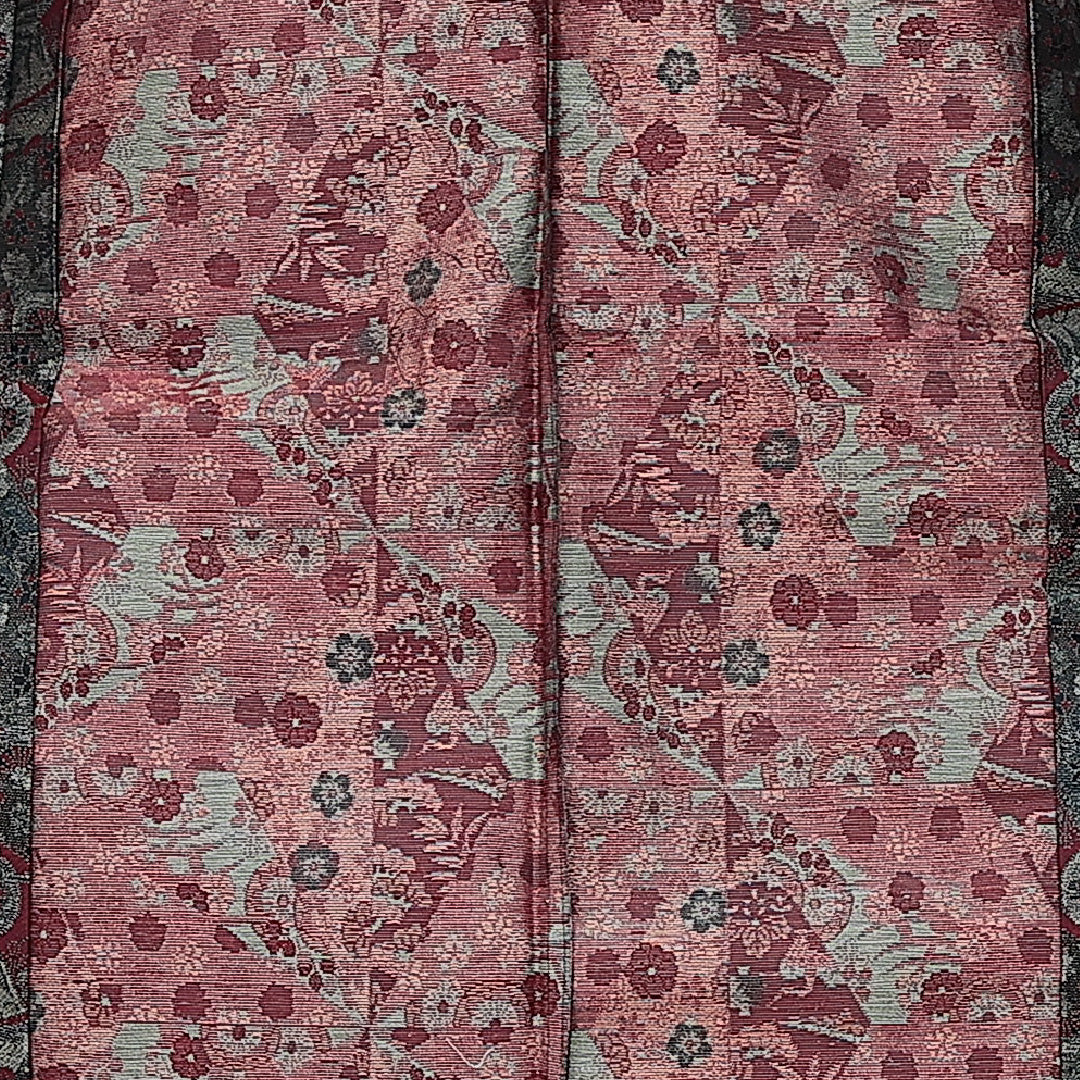 未使用品 洗える着物 ウールの紬 単衣 身丈155cm 裄丈61cm ウール Sランク カジュアル バチ衿 Mサイズ しつけ糸 古典柄 グレー系 RP 1223-14547