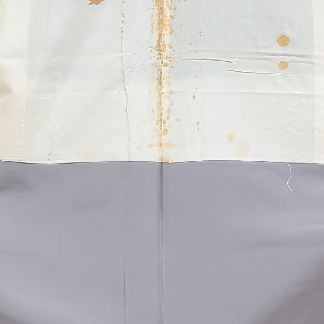 大島紬 袷 身丈152cm 裄62.5cm 正絹 グレー系 Bランク 1216003574222