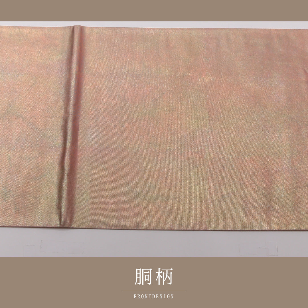 袋帯 帯丈436cm 正絹 六通 インフォーマル 抽象柄 ピンク系 1243-01445