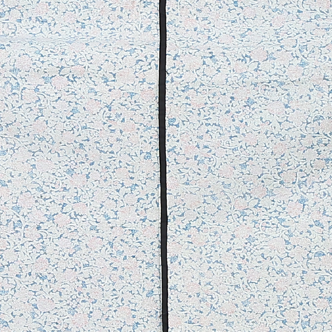 小紋 身丈161cm 裄丈62.5cm Sランク L 正絹 単衣 広衿 唐華 カジュアル 緑系 1215-12221