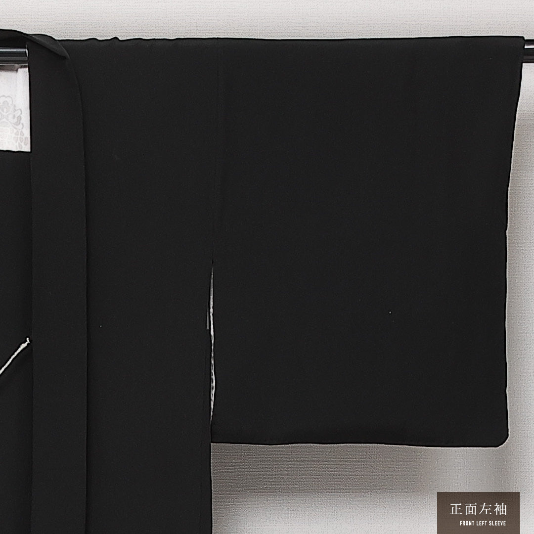 アンティーク 黒羽織 袷 身丈76cm 裄丈63cm 正絹 Aランク Sサイズ 紐あり 吉祥文様 黒系 RP 1233-13941