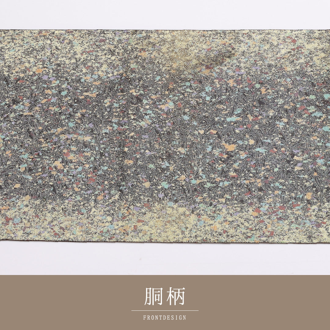 袋帯 帯丈432cm 正絹 六通 セミフォーマル 砂子 銀系 1243-00891