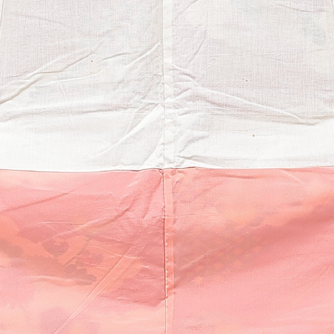 アンティーク 紬（銘仙） 袷 身丈149cm 裄丈64cm 正絹 Dランク XSサイズ バチ衿 梅 赤系 1216-15612