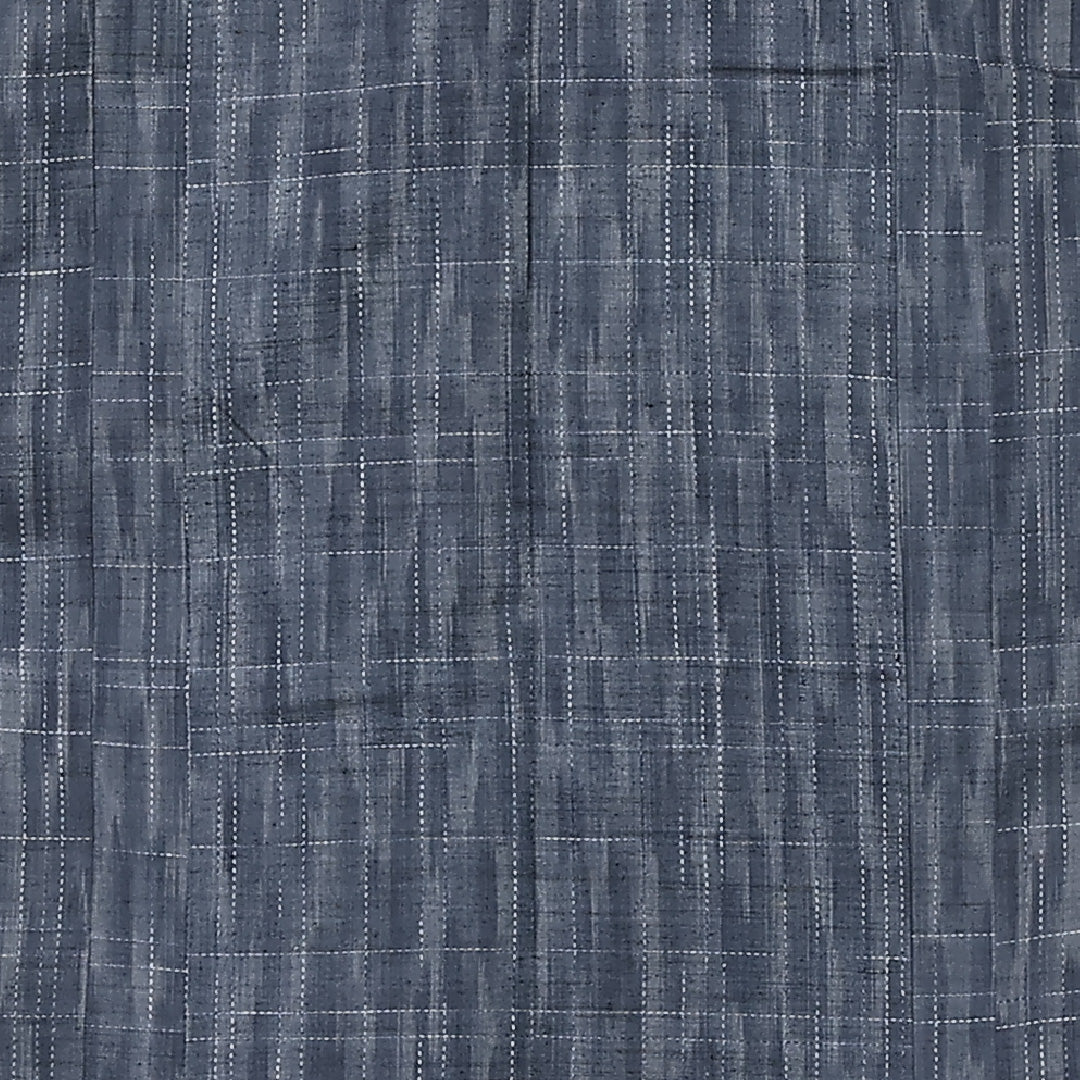 紬 単衣 身丈152cm 裄丈62cm 正絹 Cランク カジュアル 広衿 Sサイズ 肩当て 格子 紺系 LP 1223-12254