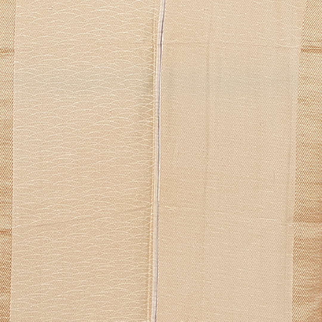 小紋 単衣 身丈156cm 裄丈62cm 正絹 Aランク インフォーマル 広衿 Mサイズ 扇 芝草 朱系 HP 1221-12181