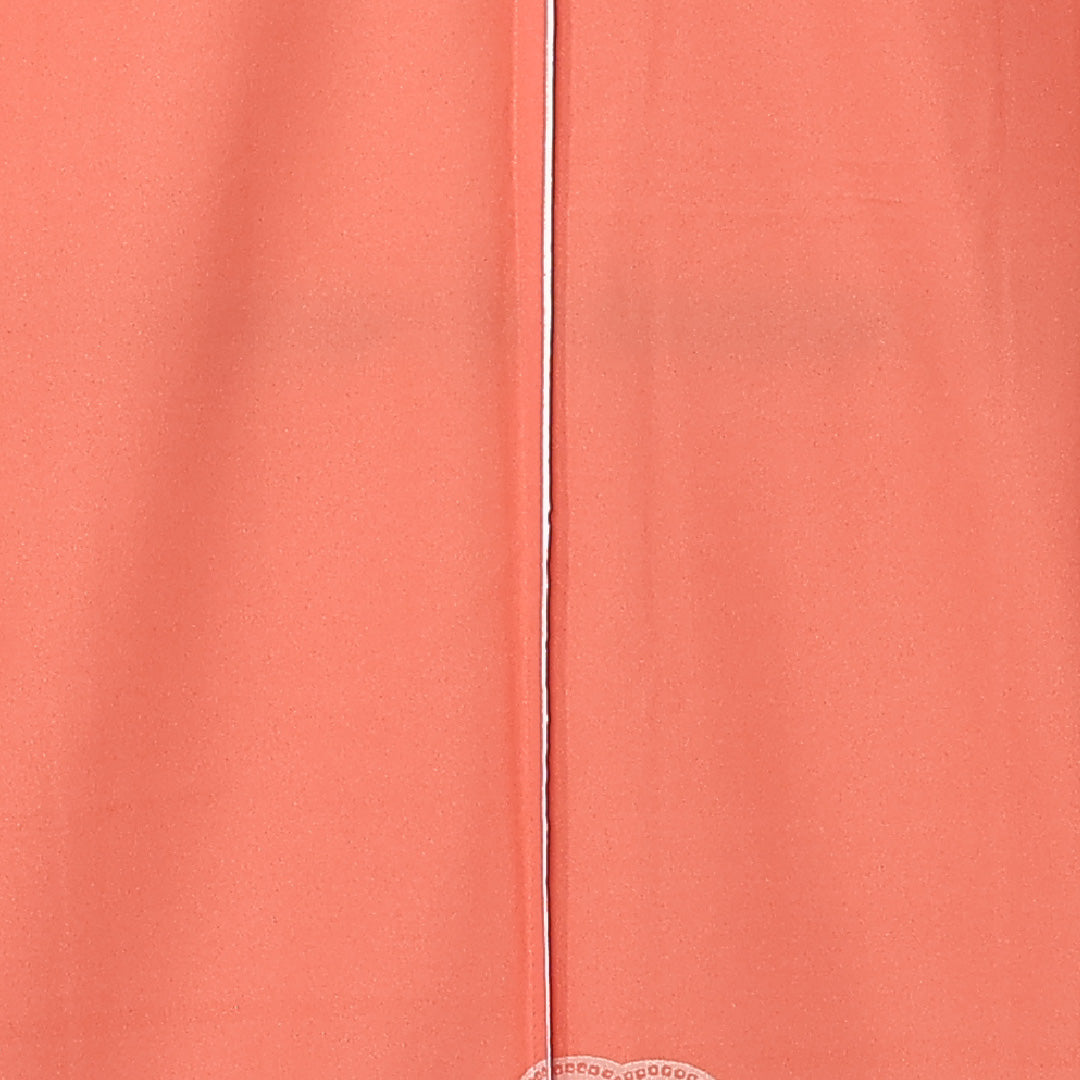 洗える着物 訪問着 単衣 身丈153cm 裄丈66cm ポリエステル Sランク セミフォーマル バチ衿 Sサイズ 扇 花菱亀甲 紅葉 朱系 RP 1217-12444
