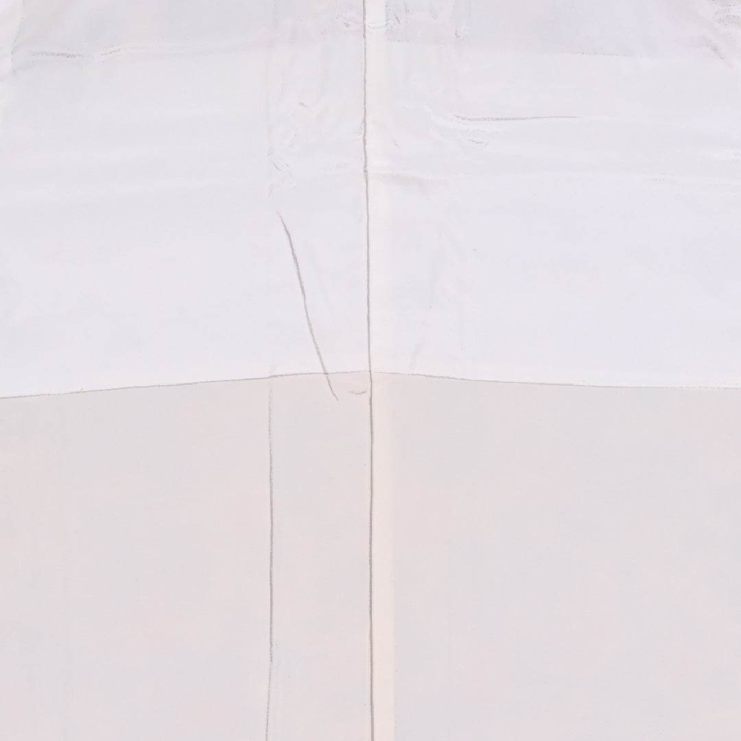 小紋 袷 身丈154cm 裄61.5cm 正絹 御所解 クリーム系 ちりめん Sランク しつけ糸 1215-02465