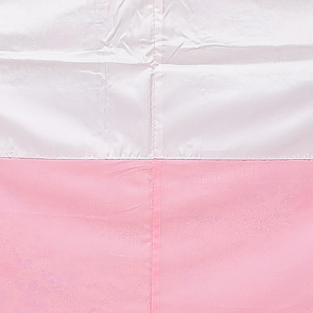 小紋 洗える着物 袷 身丈161cm 裄丈64cm ポリエステル Cランク Lサイズ 広衿 インフォーマル 花柄 クリーム系 1215-15637