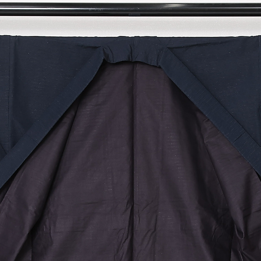 男着物 袷 身丈145cm 裄丈71cm 正絹 Sランク カジュアル 棒衿 Lサイズ 無地 紺系 RP 1224-13005