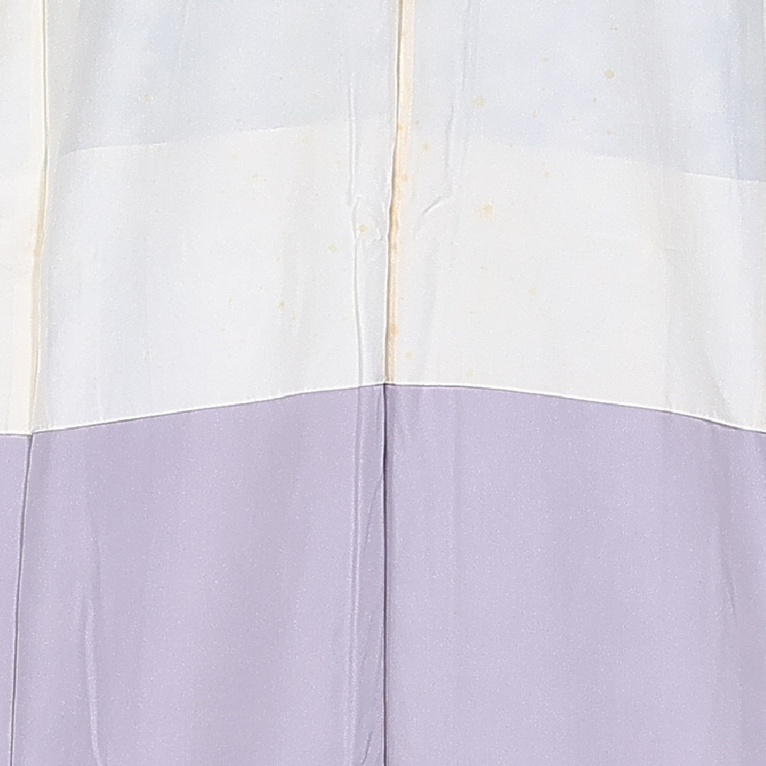 小紋 身丈154cm 裄丈63cm S 正絹 Bランク 袷 広衿 紅葉 刺繍 銀糸 1215-10528